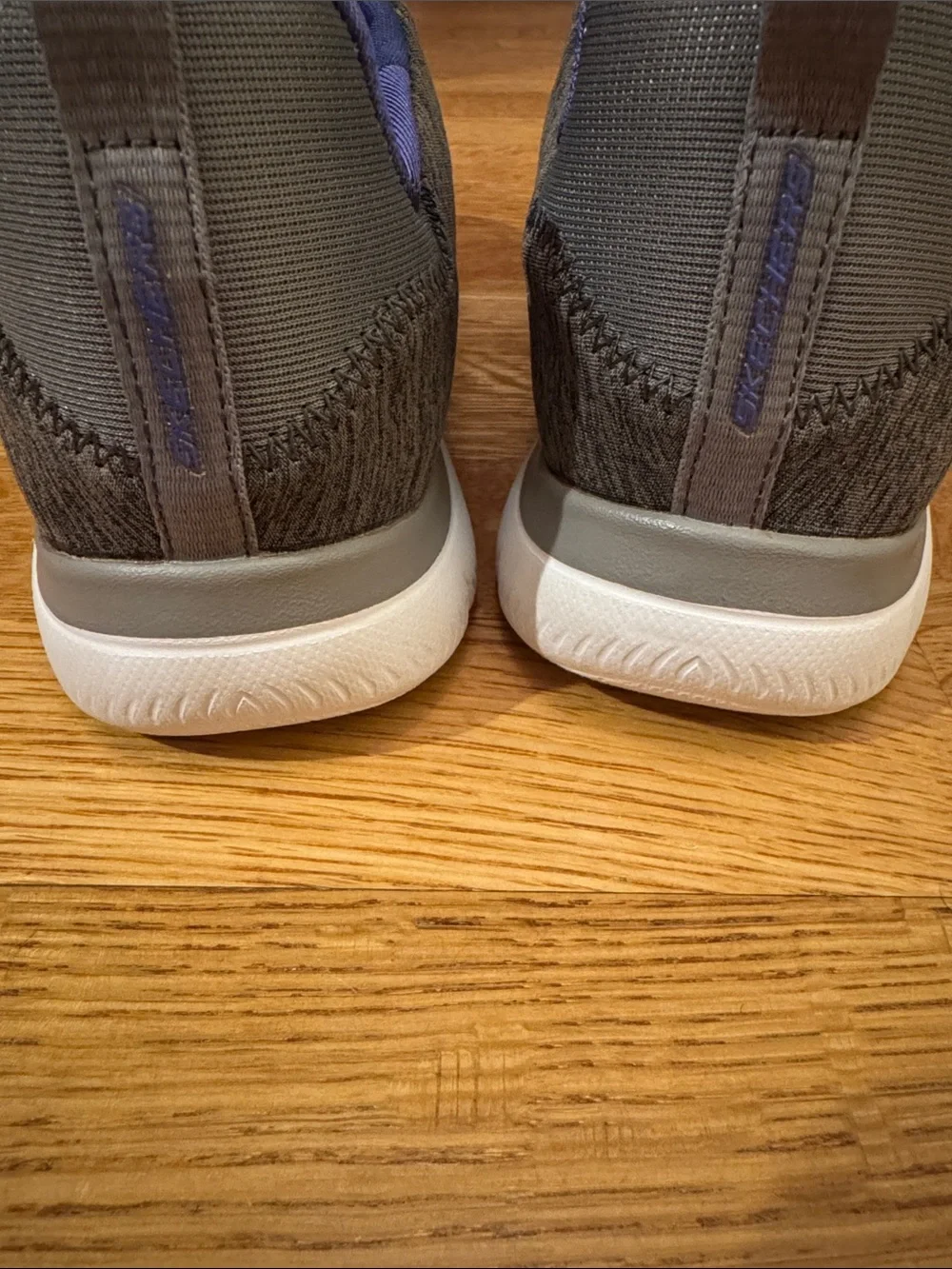 Skechers Gray and Purple Slip-On Athletic Sneakers - Picture 5 of 8